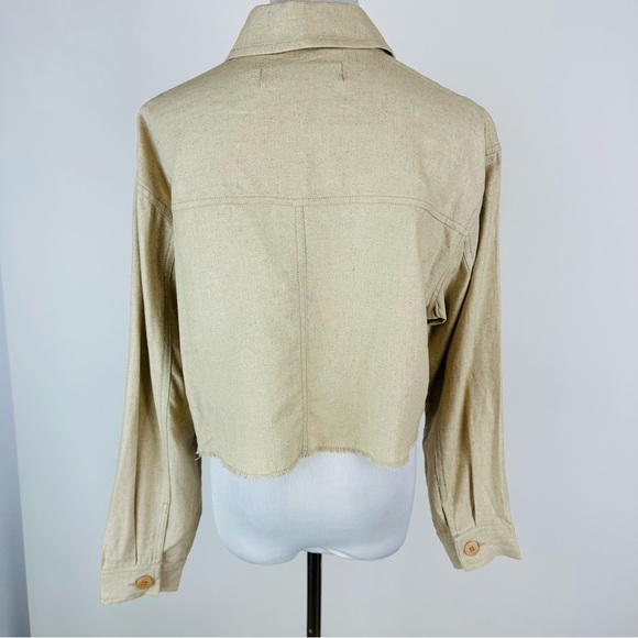 ZARA Neutral Lightweight Cropped Jacket Size Small - Picture 10 of 13